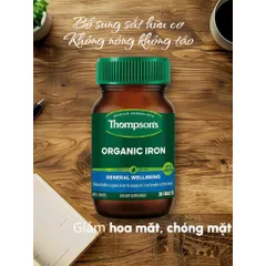 Viên Sắt Hữu Cơ Thompson's 30 Viên - Không Gluten, Không Lactose, Chứng Nhận An Toàn Từ Úc, Cho Sức Khỏe Tối Ưu