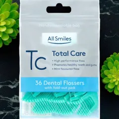 Tăm Chỉ Woolworths Dental Floss All Smiles 36 Cây Bạc Hà