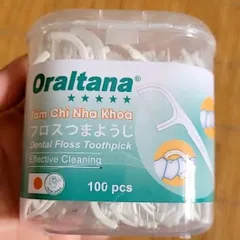 Tăm Chỉ Nha Khoa Oraltana - Tanaphar - Hộp 100 Que Tăm Chỉ Vệ Sinh Răng Miệng An Toàn, Giúp Loại Bỏ Mảng Bám Hiệu Quả