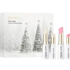 Set Son Dưỡng SUM37 Time Energy Moist Lip Balm Giáng Sinh - Bộ 4 Thỏi Chống Nắng và Dưỡng Ẩm Môi Mềm Mịn, Tự Nhiên, Sang Trọng