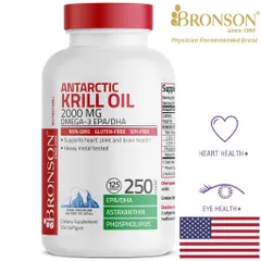 Dầu Tôm Krill Oil Omega 3 EPA DHA 2000mg - 250 Viên Bổ Mắt, Tim Mạch, Hỗ Trợ Sức Khỏe Toàn Diện Mỹ