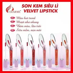 Son Kem Lì Charme Velvet Lipstick Đỏ Tươi - Độ Bám Màu Cao, Thiết Kế Sang Trọng, Phù Hợp Mọi Da, Sắc Đẹp Rạng Ngời