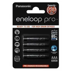 Pin Sạc Panasonic Eneloop Pro AA/AAA 1.2V Ni-MH 2550mAh/950mAh - Tái Sử Dụng, Chu Kỳ Sạc 2100 Lần, Dung Lượng Cao, Bảo Vệ Môi Trường