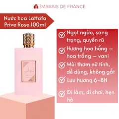 Nước Hoa Nữ Lattafa Amirat Al Arab Prive Rose EDP 100ml - Hương Ngọt Ngào Sang Trọng, Quyến Rũ, Phù Hợp Mọi Dịp