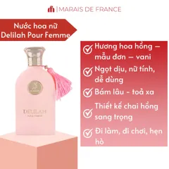 Nước Hoa Nữ Maison Alhambra Delilah EDP 100ml - Hương Hoa Hồng Ngọt Dịu, Sang Trọng, Thích Hợp Ngày và Đêm