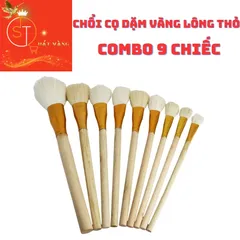 Combo 9 Chổi Cọ Lông Thỏ Quét Vẽ Keo Dát Vàng - Vệ Sinh Và Dặm Vàng Tiện Lợi, Bền Đẹp, Không Rụng Lông