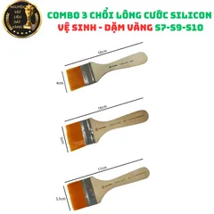 Combo 3 Chổi Silicon Siêu Mềm Đầu Vuông - Dụng Cụ Vệ Sinh Bề Mặt Vàng và Trang Trí Bánh Ngọt