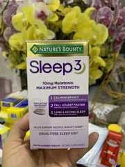 Viên Uống Hỗ Trợ Giấc Ngủ Nature’s Bounty Sleep3  10mg - 120 Viên Giúp Thư Giãn, Ngủ Sâu Tự Nhiên
