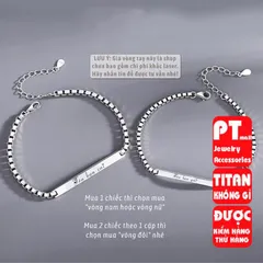 Vòng tay đôi khắc tên cá nhân hóa Titan không gỉ - Quà tặng tình yêu lắc tay unisex cho cặp đôi, hàng có sẵn, giao nhanh 24h
