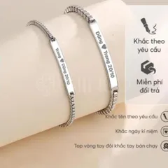 Vòng Tay Cặp Khắc Tên Miễn Phí Minco - Lắc Tay Đôi Nam Nữ Tình Bạn Chất Liệu Thép Titan, Phụ Kiện Ý Nghĩa