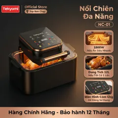 Nồi Chiên Không Dầu Tekyomi NC-01 12L 1800W - Cửa Sổ Quan Sát 270°, Công Nghệ Rapid Air, Màn Hình Cảm Ứng, Đa Chế Độ Nấu
