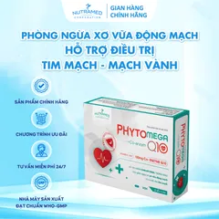 Viên uống hỗ trợ tim mạch Phytomega Co-Enzym Q10 giúp giảm cholesterol và xơ vữa động mạch (30 viên)