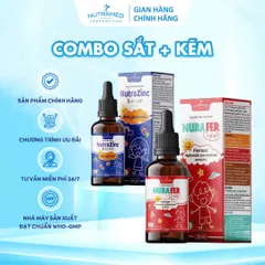 Combo Sắt + Kẽm Nutramed cho Bé - Giải Pháp Tăng Cường Đề Kháng, Phát Triển Trí Tuệ và Giảm Thiếu Máu (30ml)