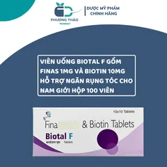 Viên Uống Biotal F Finas 1mg & Biotin 10mg - Hỗ Trợ Ngăn Rụng Tóc Nam, Giúp Tăng Cường Tóc Khỏe Mạnh