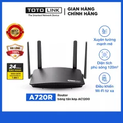 Bộ Phát WiFi Totolink A720R AC1200m Băng Tần Kép, 4 Ăng Ten Công Suất Cao cho Tốc Độ 1167Mbps - Hàng Chính Hãng Phân Phối