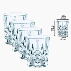 Bộ Ly Pha Lê Nachtmann Noblesse 55ml - Cao Cấp Sang Trọng, Chất Liệu Không Chì, Thiết Kế Cắt Kim Cương, Dùng Cho Whisky, Tequila, Cocktail