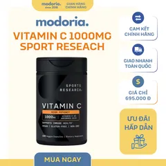 Viên Uống Bổ Sung Vitamin C Sports Research 1000mg - 180 Viên Mỹ Dễ Uống, Hỗ Trợ Miễn Dịch và Sức Khỏe Tổng Thể
