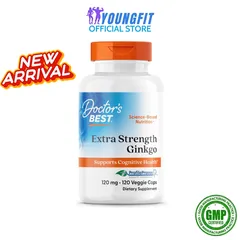 Viên Uống Doctor's Best Ginkgo Biloba Giảm Đau Đầu và Tăng Cường Trí Nhớ - Hỗ Trợ Cải Thiện Lưu Thông Máu 120 Viên