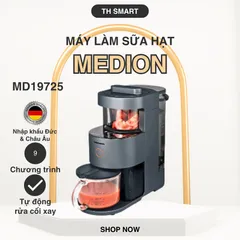 Máy Xay Nấu Sữa Hạt Đa Năng MEDION MD19725 - 9 Chương Trình Tự Động, Thủy Tinh Cao Cấp, Dung Tích 1L, Giúp Chế Biến Sữa Hạt Thơm Ngon, Bổ Dưỡng