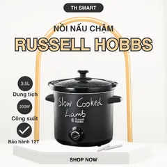 Nồi Nấu Chậm RUSSELL HOBBS Chalkboard 200W 3.5L Màu Đen - Dễ Dàng Nấu Món Ngon, Thích Hợp Cho Gia Đình Bận Rộn