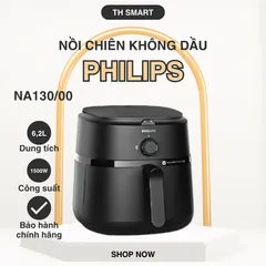 Nồi Chiên Không Dầu Philips NA130/00 6.2L 1700W - Điều Khiển Cơ, Công Nghệ Rapid Air, Giảm Mỡ, Nướng, Quay Thức Ăn Ngon Miệng