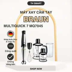 Máy Xay Cầm Tay Đa Năng BRAUN Multiquick 7 MQ7045X 1000W - Thiết Bị Nhà Bếp Cao Cấp Made in EU, Đen, Đa Chức Năng, Xay Nhanh, Tiện Lợi