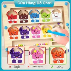 Đồ Chơi Gỗ Montessori Mê Cung Phân Loại Màu Và Đếm Số - Đồ Chơi Tư Duy Sáng Tạo Cho Trẻ 3-5 Tuổi