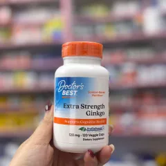 Viên uống Ginkgo Biloba Doctor’s Best 120mg - Tăng cường trí nhớ, hỗ trợ tuần hoàn não, 120 viên thực phẩm chức năng Chính hãng Mỹ