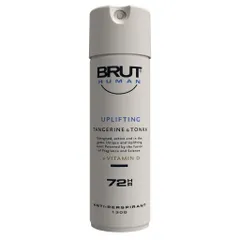Xịt Khử Mùi Brut Human Uplifting 72Hr - Khử Mùi và Ngăn Mồ Hôi 130g, Hương Quýt Tươi Mát, Vitamin D3 Bổ Sung