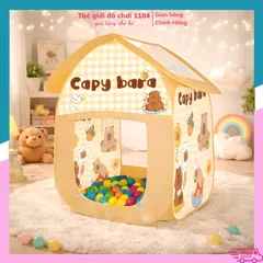 Lều Nhà Banh Capybara 2 Trong 1 Tự Bung Cho Bé - Kích Thước 72x72x90cm, Không Gian Vui Chơi Thú Vị Tại Nhà