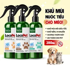 Bình Xịt Khử Mùi Hôi Nước Tiểu Của Chó Mèo Loco Pet - Khử Mùi Chậu Cát, Hương Thơm Tự Nhiên Lành Tính