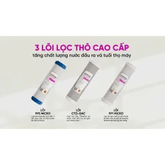 Bộ 3 Lõi Lọc Nước MUTOSI - Lõi PP 5 Micron, Lõi Than Nén CTO, Lõi PP 1 Micron - Thay thế cho Máy MP-290SK, MP-S99 Chính Hãng