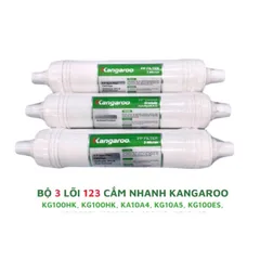 Bộ 3 Lõi Lọc Nước Chính Hãng KANGAROO 123 - Lõi PP 5 Micron, GAC Than Hoạt Tính, PP 1 Micron - Thay Thế Cho Máy Lọc Nước