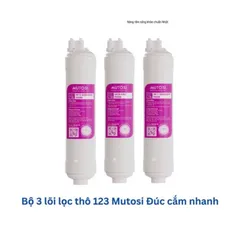 Bộ 3 Lõi Lọc Nước 123 MUTOSI Đúc Liền Chính Hãng - Bảo Vệ Màng RO & Loại Bỏ Tạp Chất, Clo, Mùi Vị Lạ Trong Nước
