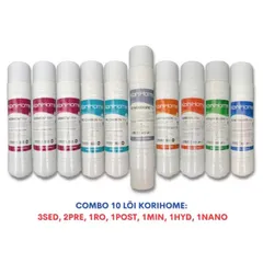 Bộ 10 Lõi Lọc Nước Korihome Chính Hãng - Thay Thế Cho Máy Lọc WPK-G61, WPK-G60-S, WPK-G62, Lọc Sạch Nước Uống Hàn Quốc