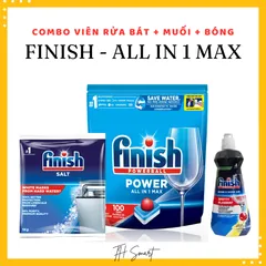 Viên Rửa Bát FINISH All In 1 Max 100 Viên, 10 Chức Năng Tiện Ích, Làm Sạch Sâu và Bóng Sáng Đồ Dùng Nhà Bếp