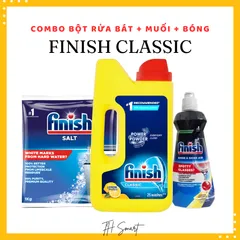 Bột Rửa Bát FINISH Classic Hương Chanh 1kg - Combo Bột Rửa, Muối, Bóng Cho Máy Rửa Bát - Hiệu Quả, Sạch Bóng, Thơm Mát