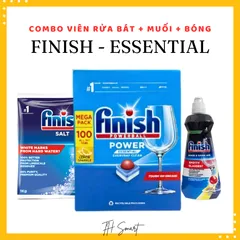 Combo Viên Rửa Bát FINISH Power Essential Hương Chanh - 100 Viên Siêu Sạch, Khử Mùi, Bóng Lớp Cho Máy Rửa Bát