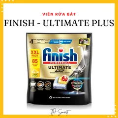 Viên Rửa Bát Cao Cấp FINISH Ultimate Hương Chanh 14 Chức Năng Túi 85 Viên - Làm Sạch Sâu, Bảo Vệ Đồ Dùng, Hương Thơm Tươi Mát