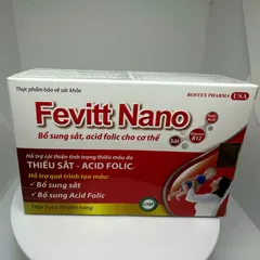 Viên Uống FEVITT NANO Bổ Sung Sắt và Acid Folic - Hỗ Trợ Cải Thiện Thiếu Máu, Hộp 100 Viên Bổ Máu ROSTEX PHARMA
