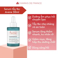 Serum Tẩy Tế Bào Chết Avène Cleanance AHA 30ml - Làm Sáng Da, Giảm Thâm, Dịu Nhẹ Cho Da Nhạy Cảm, Dành Cho Da Dầu và Mụn