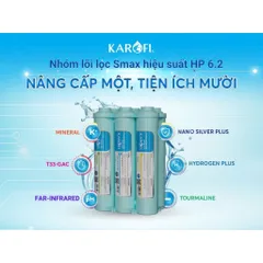 Bộ Lõi Lọc SMAX HP 6.2 KAROFI - Hiệu Suất Cao, Gấp Đôi Hàm Lượng Hydrogen & ORP Chống Lão Hóa, Tiện Lợi & An Toàn