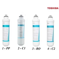 Lõi lọc nước TOSHIBA F-1643 Chính Hãng - Bộ 4 Lõi PP, C1, C2, RO Dùng Cho Máy Lọc Nước Nóng Lạnh TWP-W1643SV(W)