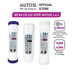 Bộ 3 Lõi Lọc Nước 123 Mutosi Chính Hãng - Loại Bỏ Tạp Chất, Bùn, Tảo Rong Rêu, Cát Cho Nguồn Nước Sạch