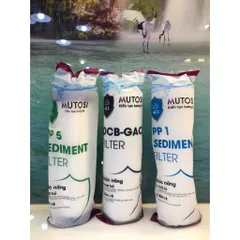 Lõi Lọc Nước Thô 123 Mutosi - Bộ 3 Lõi Chính Hãng Loại Bỏ Tạp Chất, Vi Khuẩn, Cặn Bẩn Trong Nước Sinh Hoạt