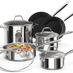 Bộ Nồi Inox Ciwete SS0101-10PC 6 Món Cao Cấp - Inox 304 Chịu Nhiệt, An Toàn Khi Sử Dụng, Dễ Dàng Vệ Sinh, Phù Hợp Với Mọi Bếp