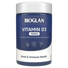 Viên Uống Vitamin D3 Bioglan 1000IU - Hỗ Trợ Sức Khỏe Xương, Tăng Cường Miễn Dịch - 250 Viên Bổ Sung Hàng Ngày