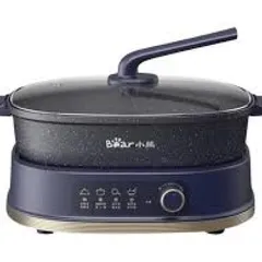 Nồi Lẩu Điện 2 Ngăn Bear SB-NL60U (6L) - Dung Tích 6L cho 4-8 Người, Chống Dính, Nấu Nhanh, Tiện Lợi