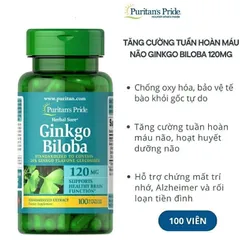 Viên uống tuần hoàn não Ginkgo Biloba  Puritan's Pride