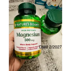 [Date 2027]Viên uống bổ sung hỗ trợ Xương Cơ , Hệ Thần Kinh Magnesium Puritan's Pride / Nature’s Bounty
